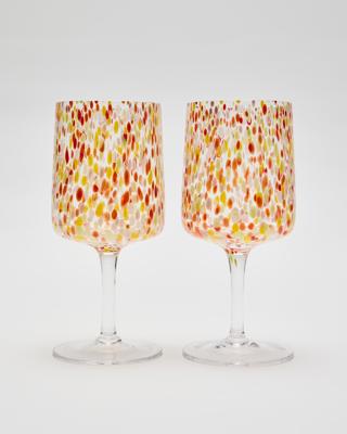 Azul Spot Wine Glasses Set of Two | Oliver Bonas