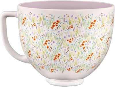 KitchenAid 4.7L Ceramic Mixing Bowl, Wildflower Floral Design, Oven, Microwave & Freezer Safe, Fits 4.3L & 4.7L Tilt-Head Stand Mixers : Amazon.co.uk: