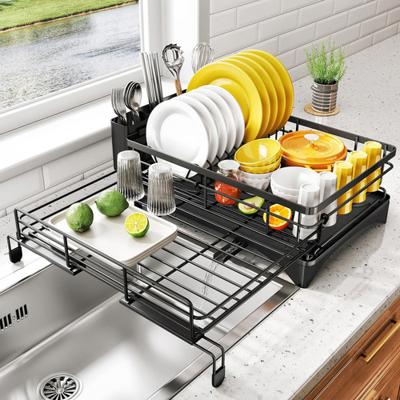 Expert Homewares Naleah Expandable Steel Dish Drying Rack | Temple & Webster