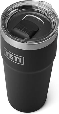 YETI Rambler 20 oz (591 ml) Stackable Cup with Removable Magslider Lid, Stainless Steel Vacuum Insulated Coffee Cup, Black : Amazon.co.uk: Home & Kitc