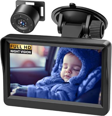 Baby Car Camera, 4.3 HD IR Night Vision Baby Car Mirror with 178° Wide View, IPS Display Rear-Facing Monitor for Infants, Kids, Toddlers & New Parents