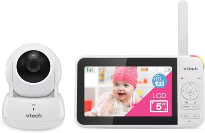 VTech VM924 Video Baby Monitor with Camera, Pan&Tilt, Baby Monitor with 5 LCD Screen,Up to 17 Hrs Battery Life,1.33x Zoom,Night Vision,300m Long Range