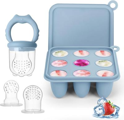 Baby Fruit Feeder Ice Lolly Moulds, Fruit Feeder for Babies Teething Relief, Baby Food Feeder for Safe Infant Self Feeding, Includes 3 Extra Food Paci
