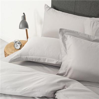 500 TC Oxford Egyptian Cotton Sateen Duvet Cover Set Silver