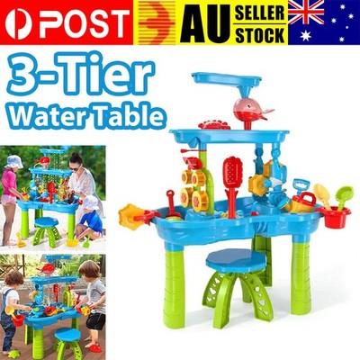 3Tier Sand Water Play Table Educational Beach Outdoor Waterfall Pool Toy Sandpit | eBay Australia