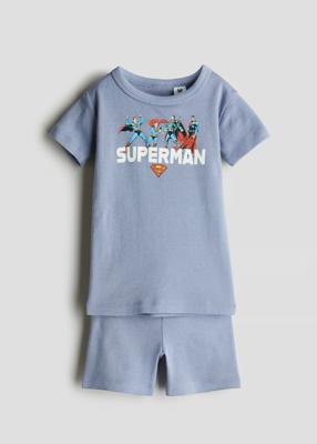 Dusty blue/Superman Snug Fit Cotton Jersey Pajamas for kids | H&M CA