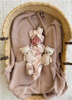 Frill Zip Romper | Paisley Coffee – Little and Fern