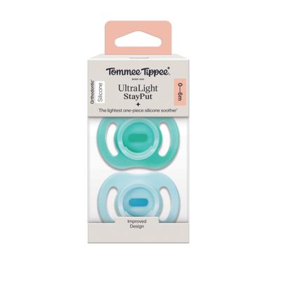Tommee Tippee Ultra-Light Stayput Silicone Soother 0-6M 2Pack | Baby Bunting AU