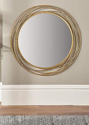 Pacific Lifestyle Antique Gold Metal Swirl Round Wall Mirror | Freemans