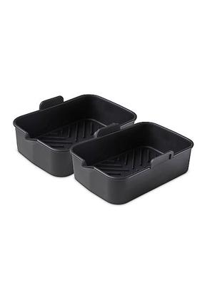 Tower Set of 2 Rectangular Solid Silicone Air Fryer Trays | Freemans