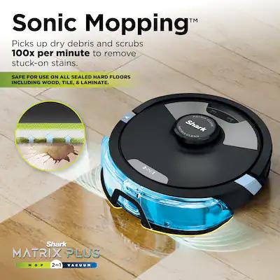 Shark Matrix Plus 2 in 1 Robot Vacuum & Mop with Sonic Mopping, Matrix Clean, Home Mapping, HEPA Bagless Self Empty, WiFi Black RV2610WA - Best Buy