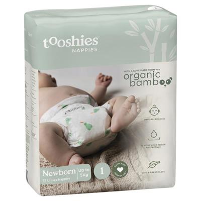 Buy Tooshies Eco Nappies with Organic Bamboo Size 1 Newborn 3-5kg, 52 Pack online at Chemist Warehouse