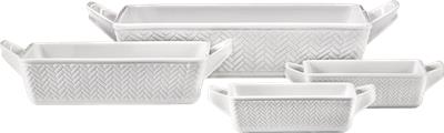 CANVAS Stoneware Bakeware Set, White, Assorted Sizes, 4-pc