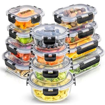 12 Borosilicate Glass Food Storage Container with Lid Airtight/Freezer Safe | Shop Today. Get it Tomorrow! | takealot.com