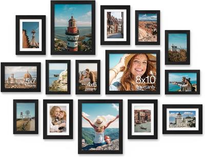 Amazon.com - Vittanly 15 Pack Picture Frames Collage Wall Decor for Mounting or Tabletop Display, Gallery Frame Set for Family, Multi Sizes Including