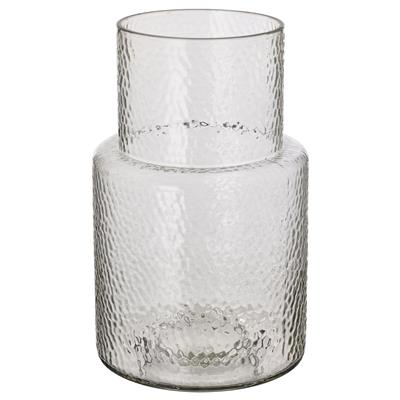 KONSTFULL vase, clear glass/patterned, 26 cm (10 ¼) - IKEA CA