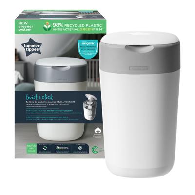 Tommee Tippee Twist & Click Nappy Disposal Unit Cotton White | Baby Bunting AU