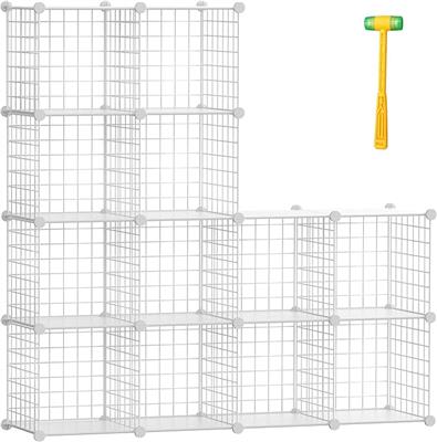 Amazon.com: TUMUCUTE Wire Cube Storage Organizer, 12-Cube Metal Storage Shelves Bookshelf, Stackable Modular Closet Organizer for Bedroom Living Room,