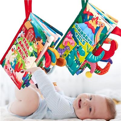 Amazon.com: hahaland Baby Toys 0-6 Months - Crinkle Books for Babies 2-Pack, Soft Cloth Sensory Touch Feel Book 6-12 Months Infant Tummy Time Toys 0-3