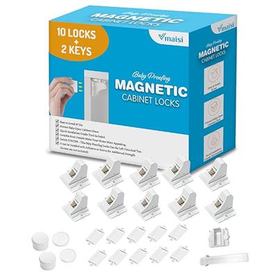 Amazon.com: 20 Pack Magnetic Cabinet Locks Baby Proofing - Vmaisi Children Proof Cupboard Drawers Latches - Adhesive Easy Installation : Baby
