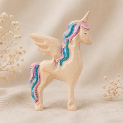 Wooden Toy Unicorn | Mythical Creature Figures | Green Taiga Toys