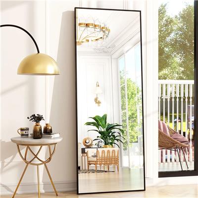 BEAUTYPEAK 64 x 21 Full Length Mirror Large Rectangular Floor Mirrors Aluminum Framed Mirror Standing Hanging or Leaning, Black - Walmart.ca