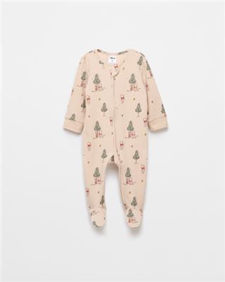 Baby Disney Organic Cotton Print Zip Coverall - Winnie The Pooh | Target Australia