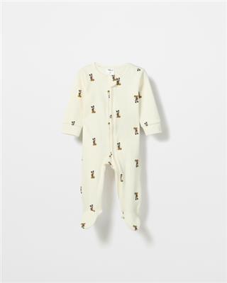 Baby Disney Organic Cotton Print Zip Coverall - Mickey Mouse | Target Australia