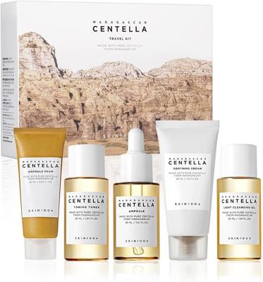 SKIN1004 Madagascar Centella Travel Kit, Toner, Ampoule, Soothing Cream, Cleansing Oil, Ampoule Foam, Basic Skincare Trial Kit Box , Gift Sets for Mom
