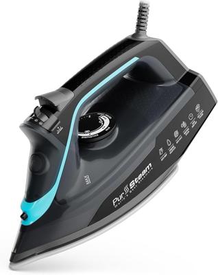 Amazon.com: PurSteam SteamBurst+ Steam Iron, Ceramic Soleplate, Self-Clean, Anti Drip | 1750W | Ceramic Soleplate | Adjustable Steam | Self-Clean | An