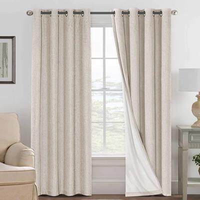 Amazon.com: H.VERSAILTEX Linen 100% Blackout Curtains for Bedroom Light Blocking Curtains, Textured Curtains for Living Room 84 inch Grommet, White Li