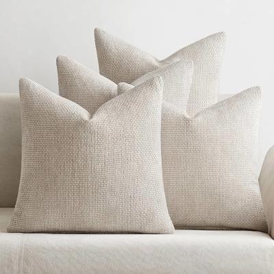 Amazon.com: MIULEE Soft Decorative Chenille Pillow Covers Cream 20x20 Pack of 4 | Modern Home Decor, All Same Cream Color Set, Couch Throw Pillows, Fa