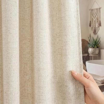Amazon.com: Seasonwood Beige Linen Shower Curtain Farmhouse Bathroom Decor 72x72 Inches | Boho Bathroom Decor,12 Sturdy Stainless Steel Sliding Hanger