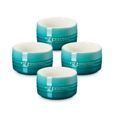 Set of 4 Stackable Stoneware Ramekins | Le Creuset | Chambray (Not color on cover)