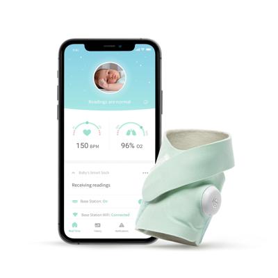 Owlet Monitor Movement Smart Sock V3 Mint | Baby Bunting AU