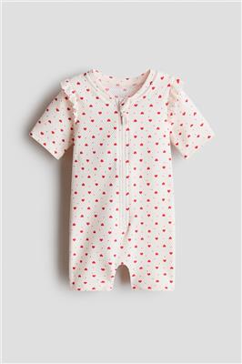 Swimsuit with UPF 50 - Light beige/Hearts - Kids | H&M IN