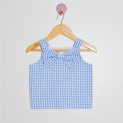 Co-ord set - Blue Check | A Nestling Babie