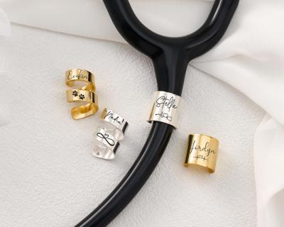 Custom Stethoscope Name Tag, Engraved Stainless Steel ID Charm for Nurses & Doctors - Etsy