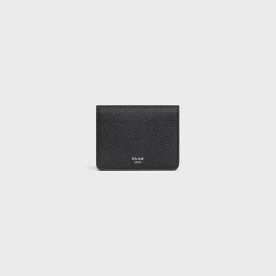 BI-FOLD CARD HOLDER IN GRAINED CALFSKIN - | CELINE