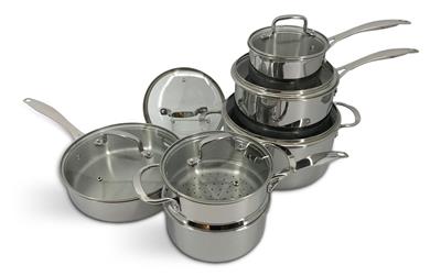 Vida by PADERNO Elite Series 3-Ply Clad Stainless Cookware Set, Oven Safe