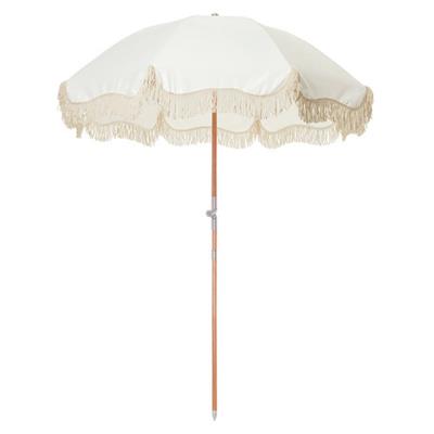 BusinessandPleasureCo Antique White Premium Beach Umbrella | Temple & Webster