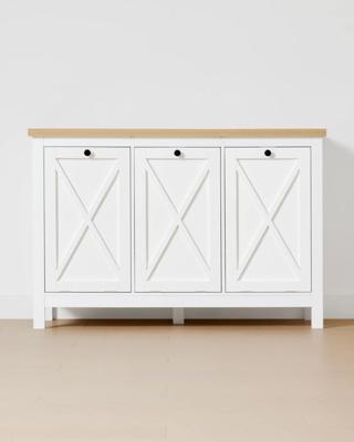 Camille 3 Section Laundry Hamper - White - Kmart