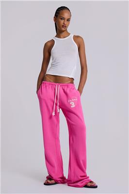 Cleo Slouchy Bootcut Jogger in Pink | Jaded London