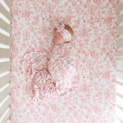 Floral White Baby Crib Sheet | Antoinette
