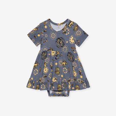 Harry Potter Gray Ruffled Baby Bodysuit Dress | Hufflepuff House
