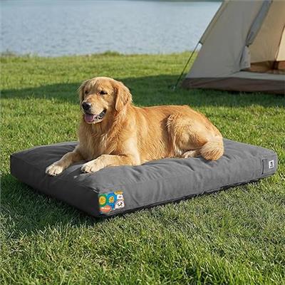 Sytopia 42 Inch Durable Indestructible Dog Bed for Extra Large Dogs, Outdoor Canvas Chew Proof Pet Crate Mat with Waterproof Washable Removable Cover,