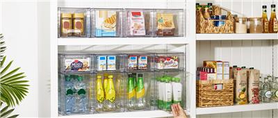 Amazon.com: Vtopmart 4 Pack Stackable Storage Drawers,Clear Acrylic Drawer Organizers with Handles, Easily Assemble for Fridge, Bathroom,Kitchen Under