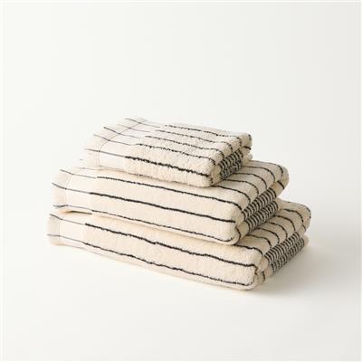 European Gabriella Natural & Black Turkish Cotton Towel Range | Adairs