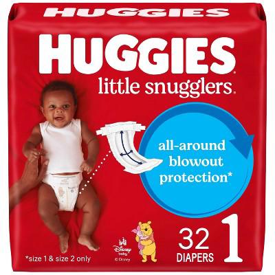 Huggies Little Snugglers Diapers - Size 1 - 32ct: Wetness Indicator, 8-14lbs, Cotton, No Fragrance Added : Target