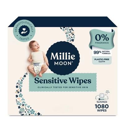 Millie Moon Sensitive Wipes - 1080ct: Whole Body, Hypoallergenic, Latex-Free, Viscose : Target